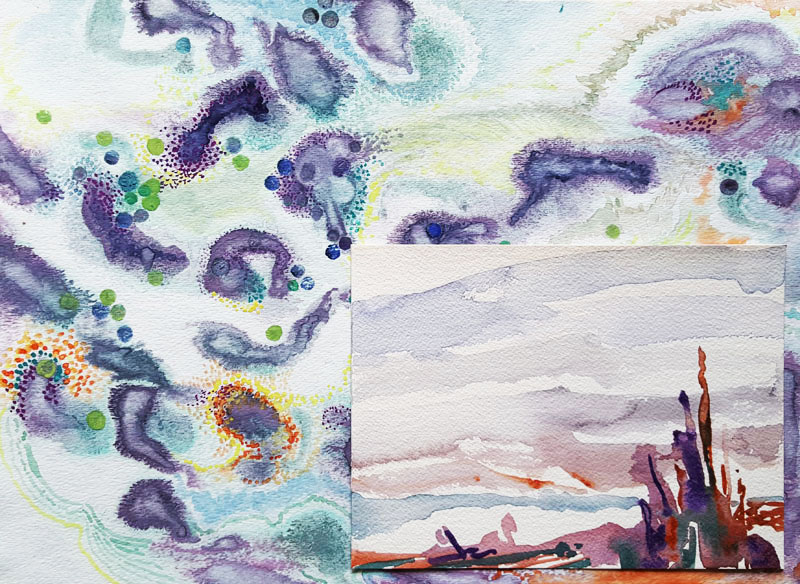 abstract landscape watercolor