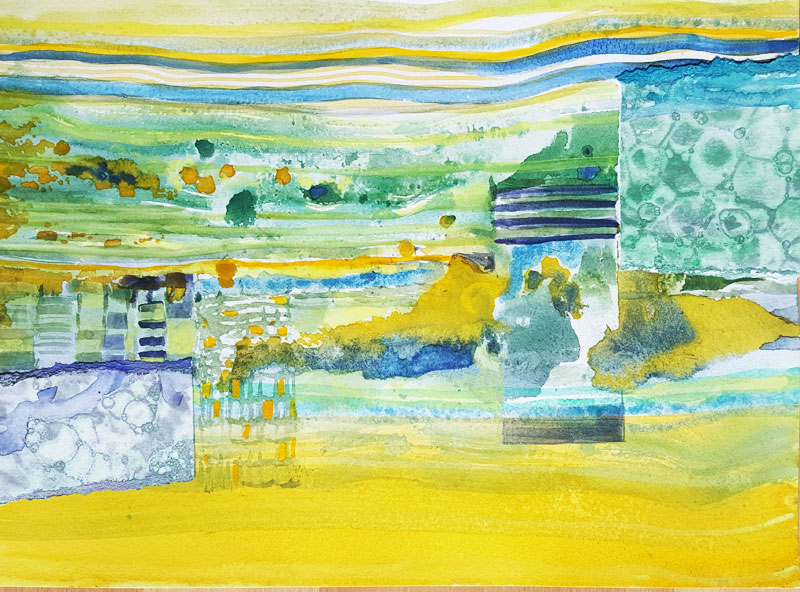 watercolor collage by April Lombardi